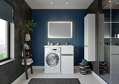 Акватон Шкаф пенал Лондри 24 белый – фотография-4